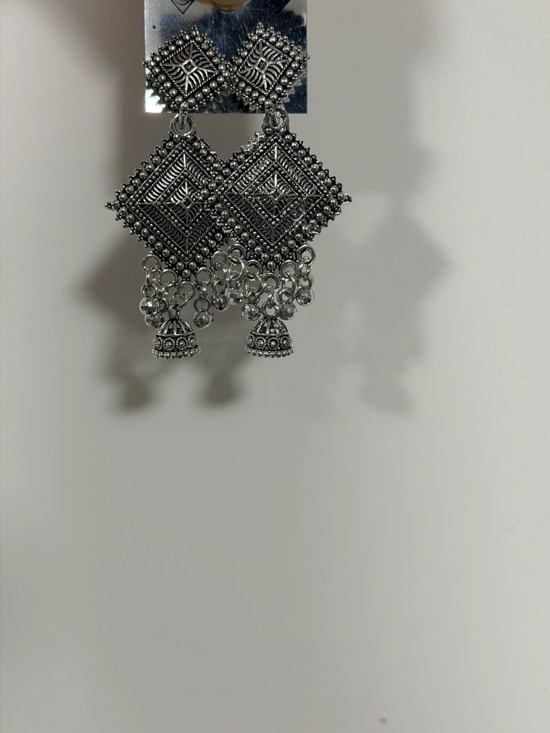 Silver-tone Jhumka Earrings
