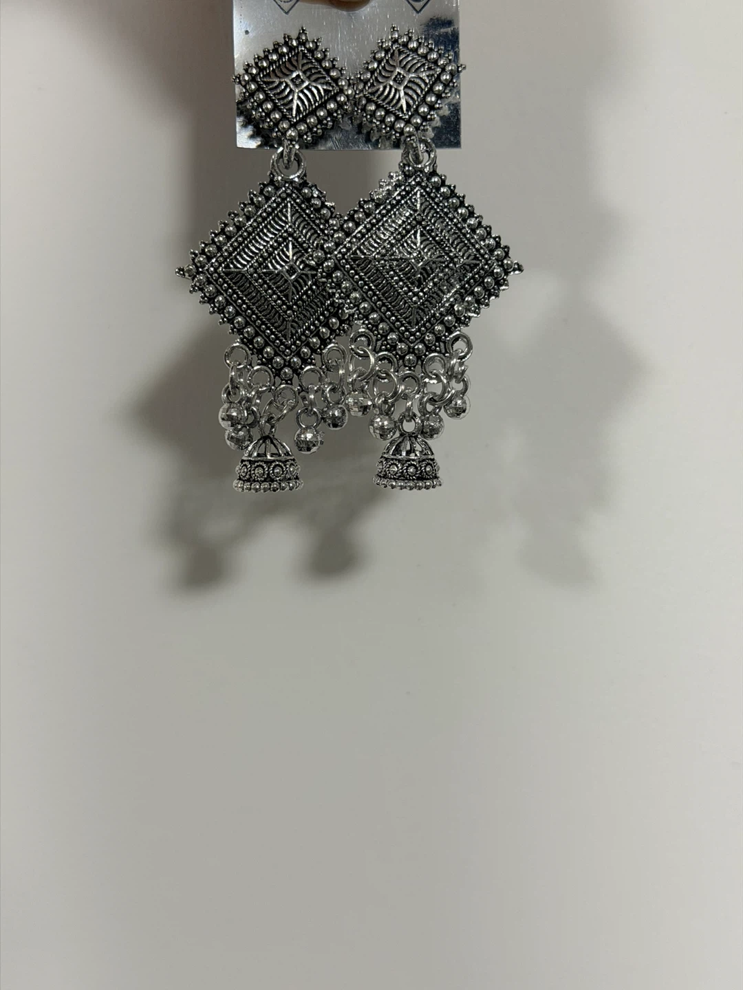 Silver-tone Jhumka Earrings - photo 2