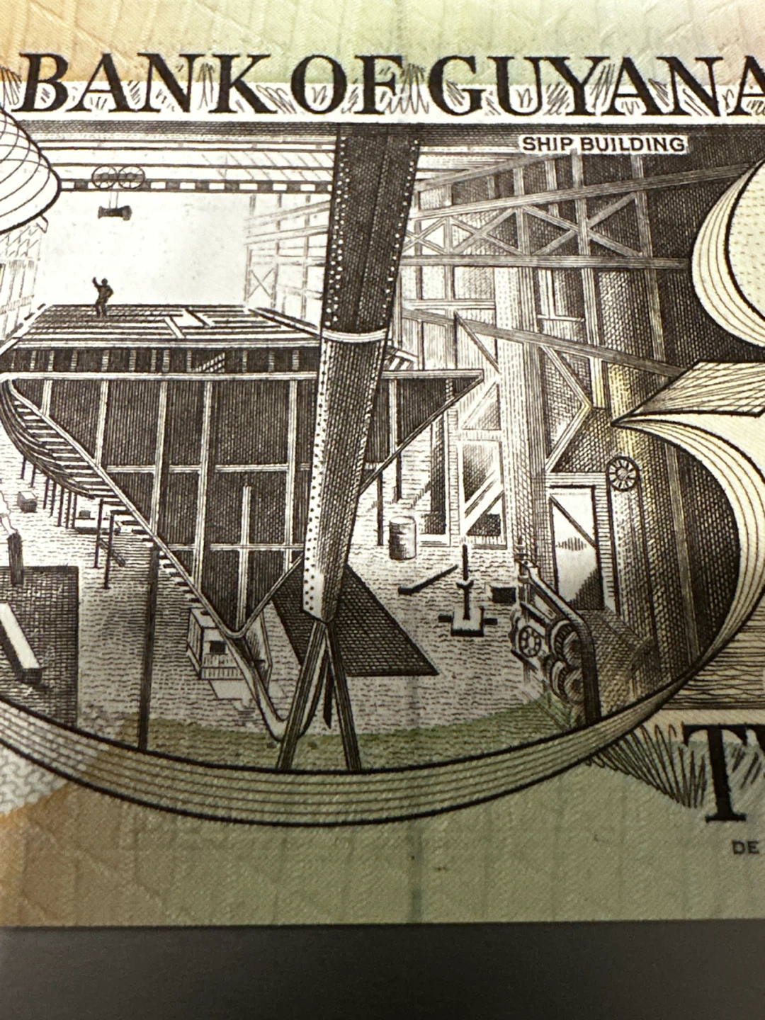 Crisp Uncirrculated Bank of Guyana Twenty Dollars Bill - photo 3