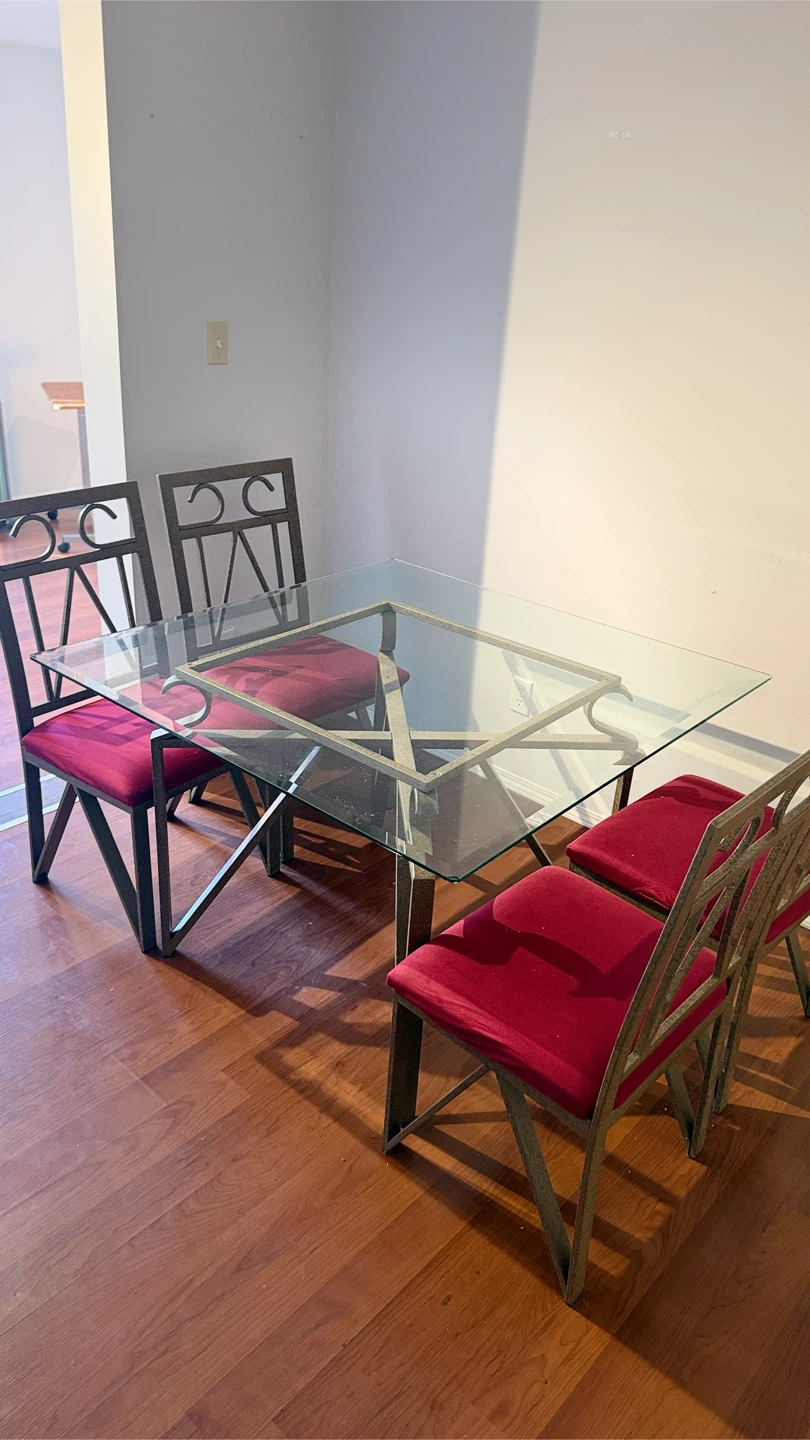 Glass Dining Table Set with 4 Chairs - photo 3