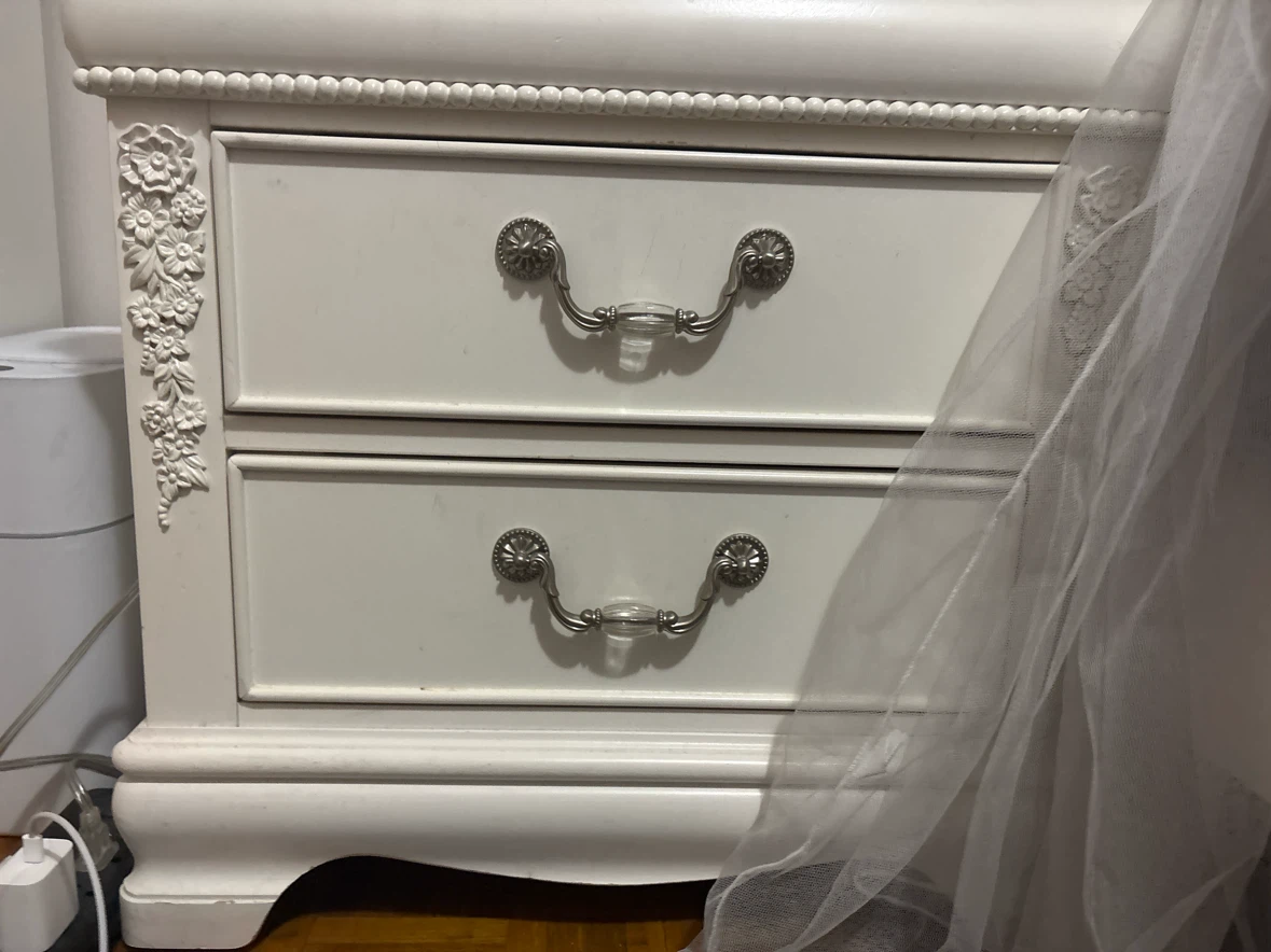 White Two-Drawer Nightstand