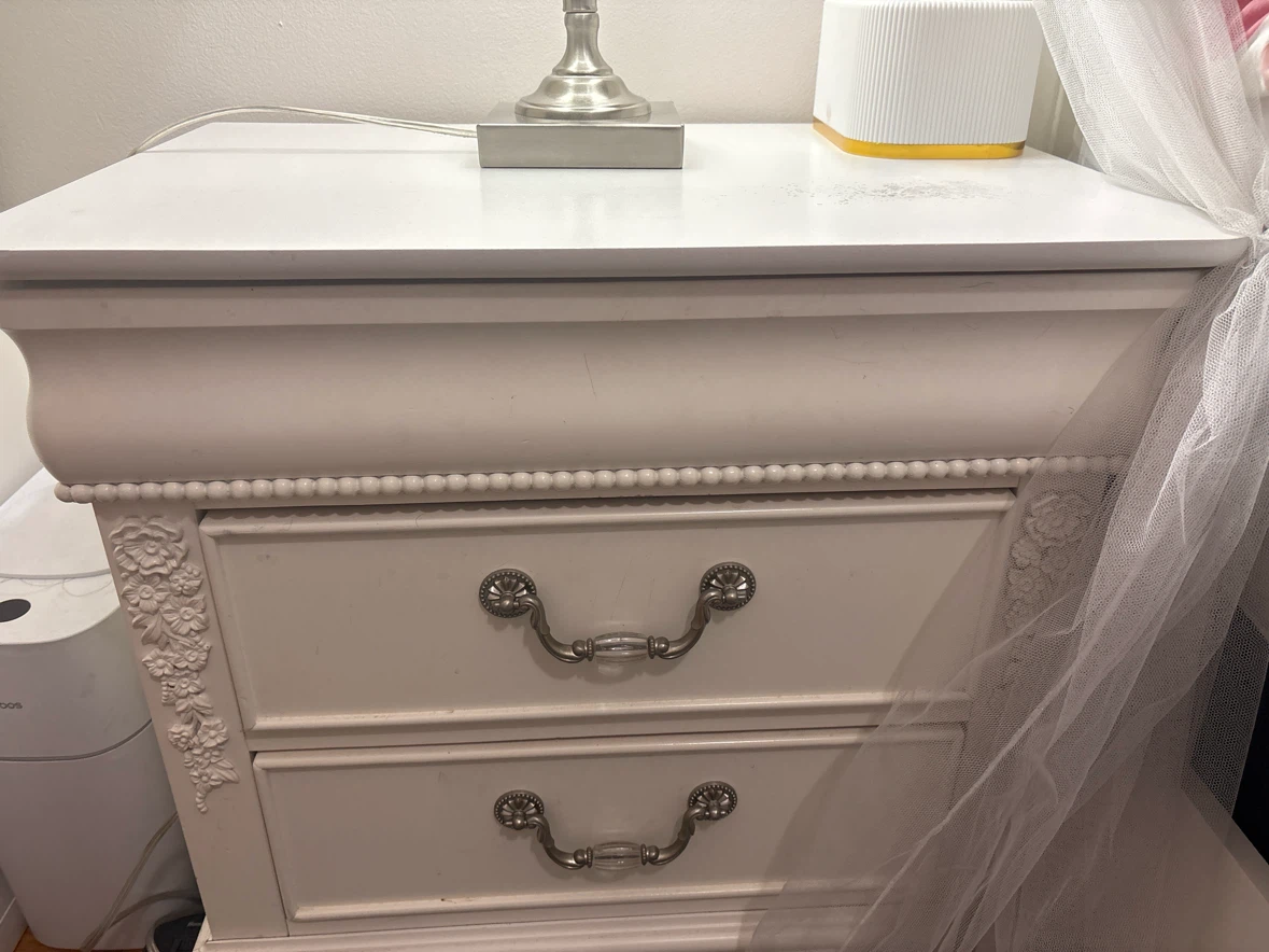 White Two-Drawer Nightstand - photo 3