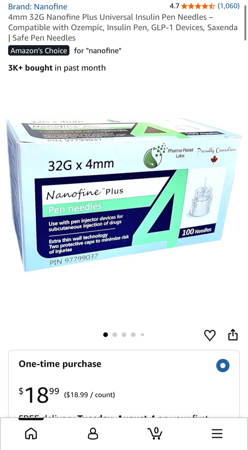 Sealed box - 4mm 32G Nanofine Plus Universal Insulin Pen Needles - photo 2