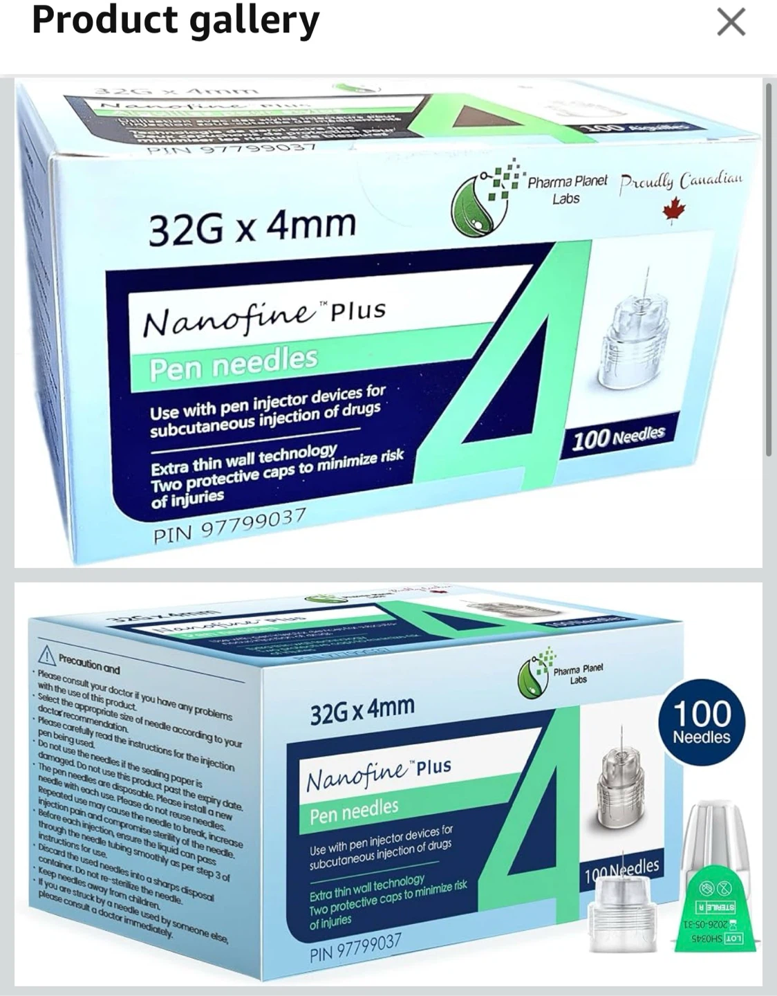 Sealed box - 4mm 32G Nanofine Plus Universal Insulin Pen Needles - photo 3