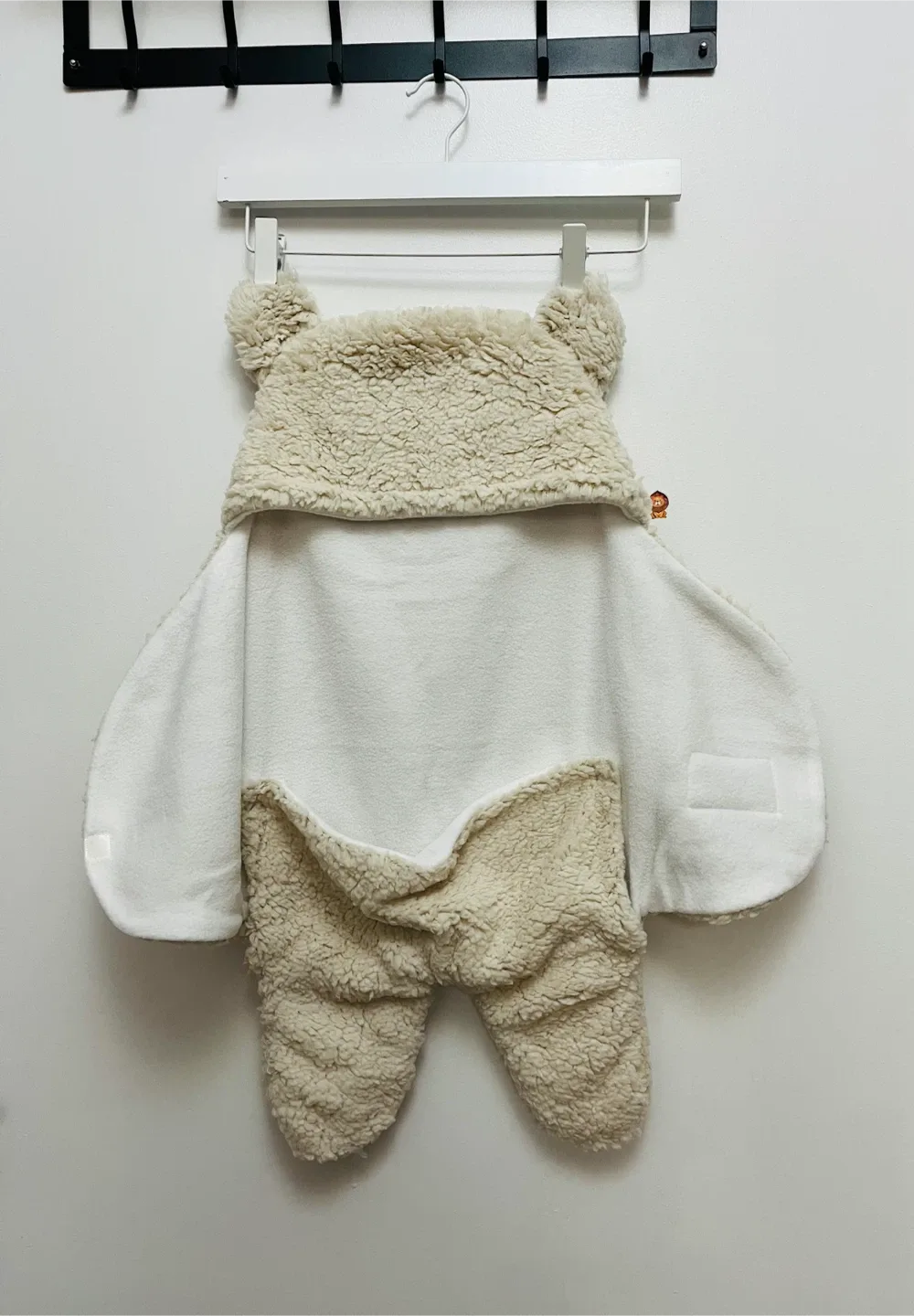 Fuzzy Bear Hooded Baby Swaddle Sack - photo 3