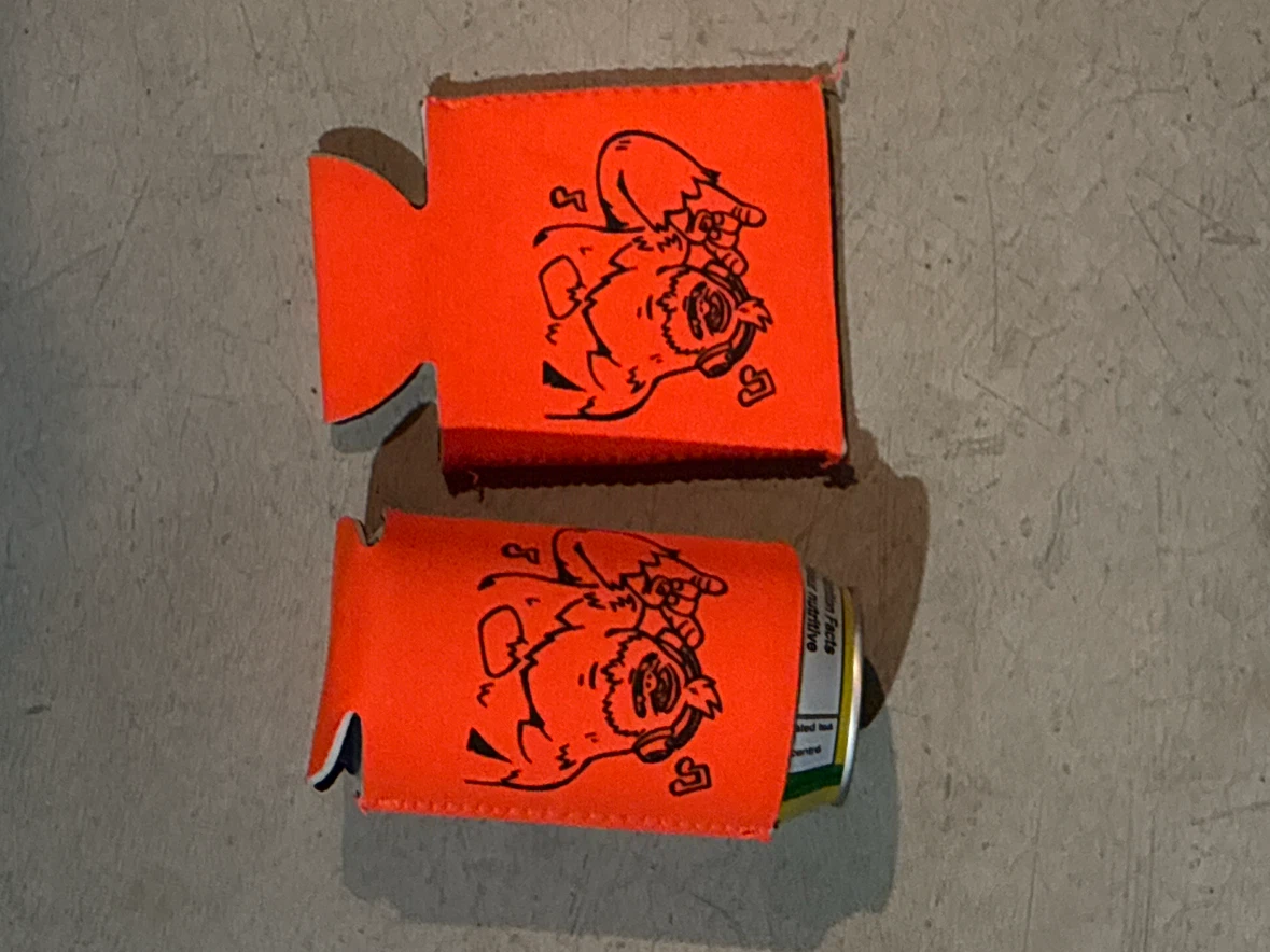 Orange Can Coolers with Graphic Design (Set of 2)