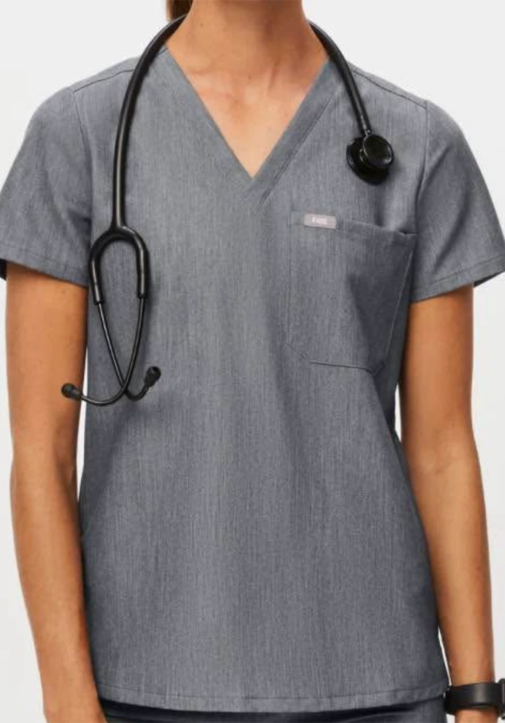 FIGS Technical Collection Scrub Top Grey Size S