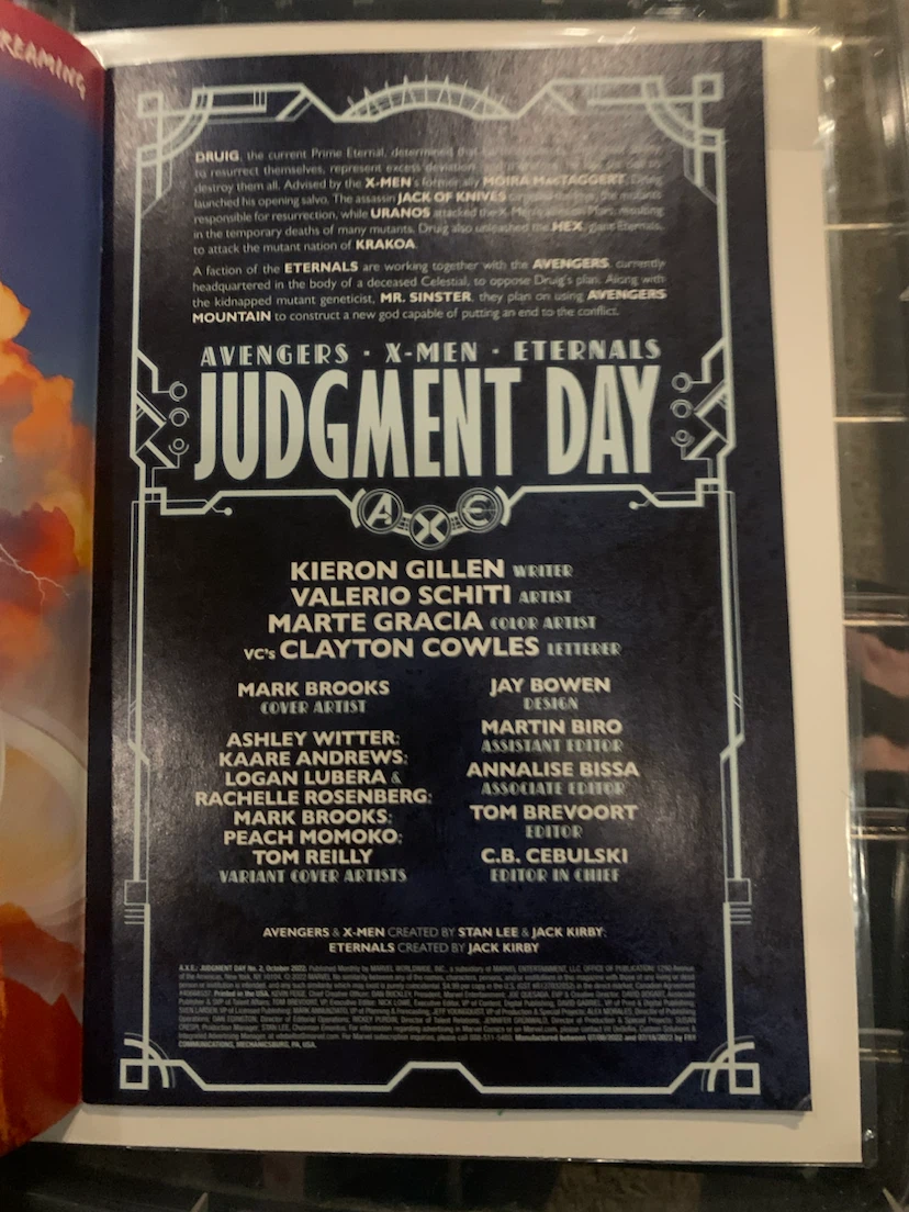 Marvel Avengers X-Men Eternals Judgment Day #2 Comic Book - photo 3