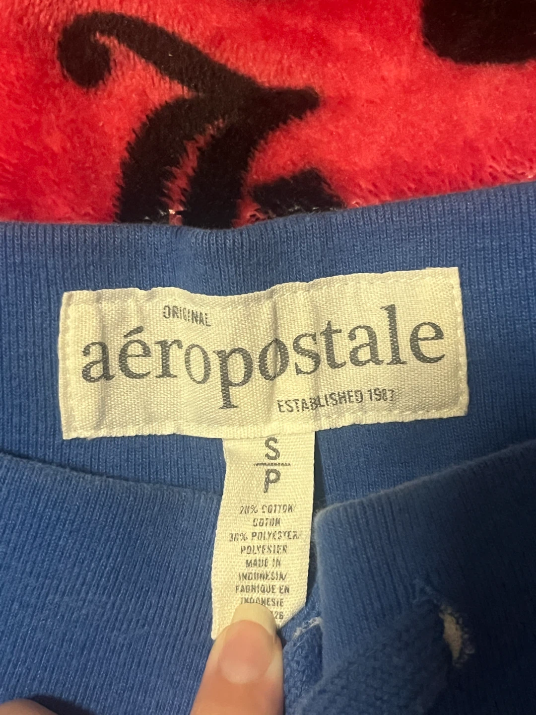 Aeropostale Blue Sweatpants with "Aero 87" Graphic - Size S - photo 3