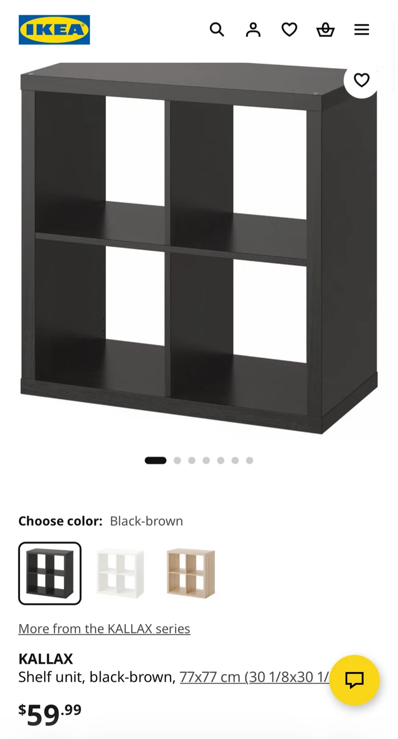 IKEA KALLAX Shelf Unit - Black-brown