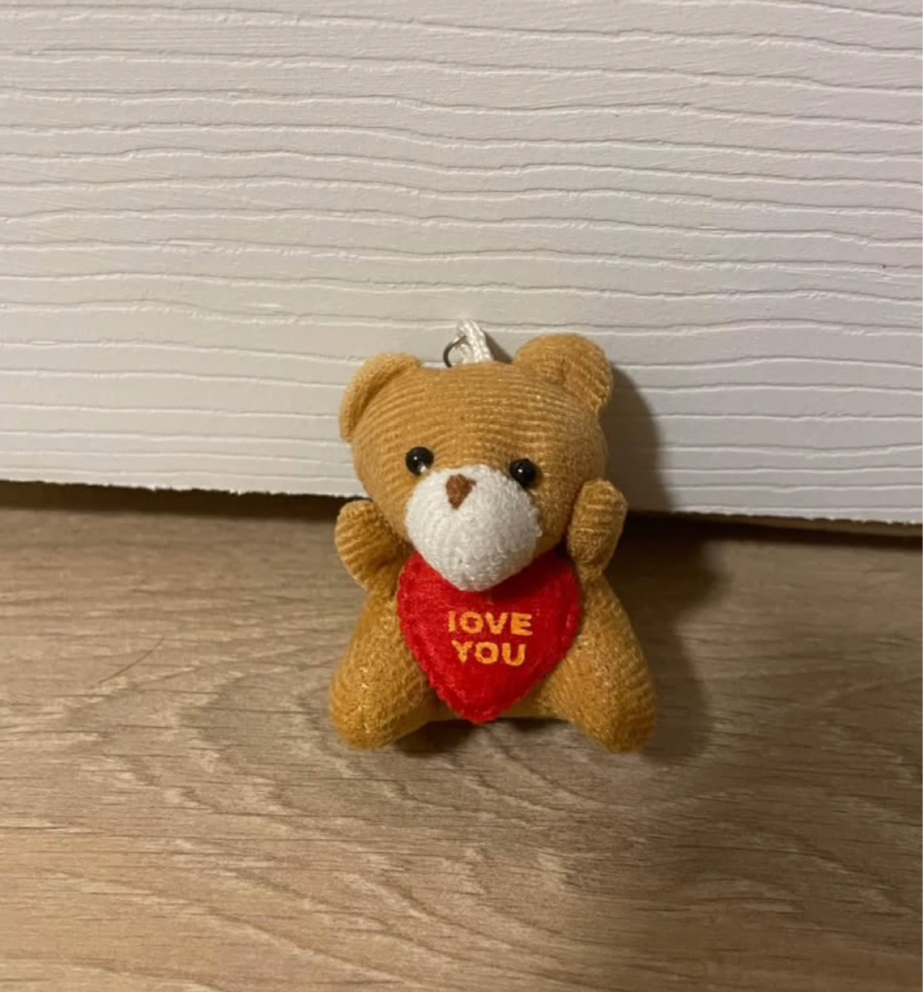 Cute Teddy Bear Keychain with "Love You" Heart
