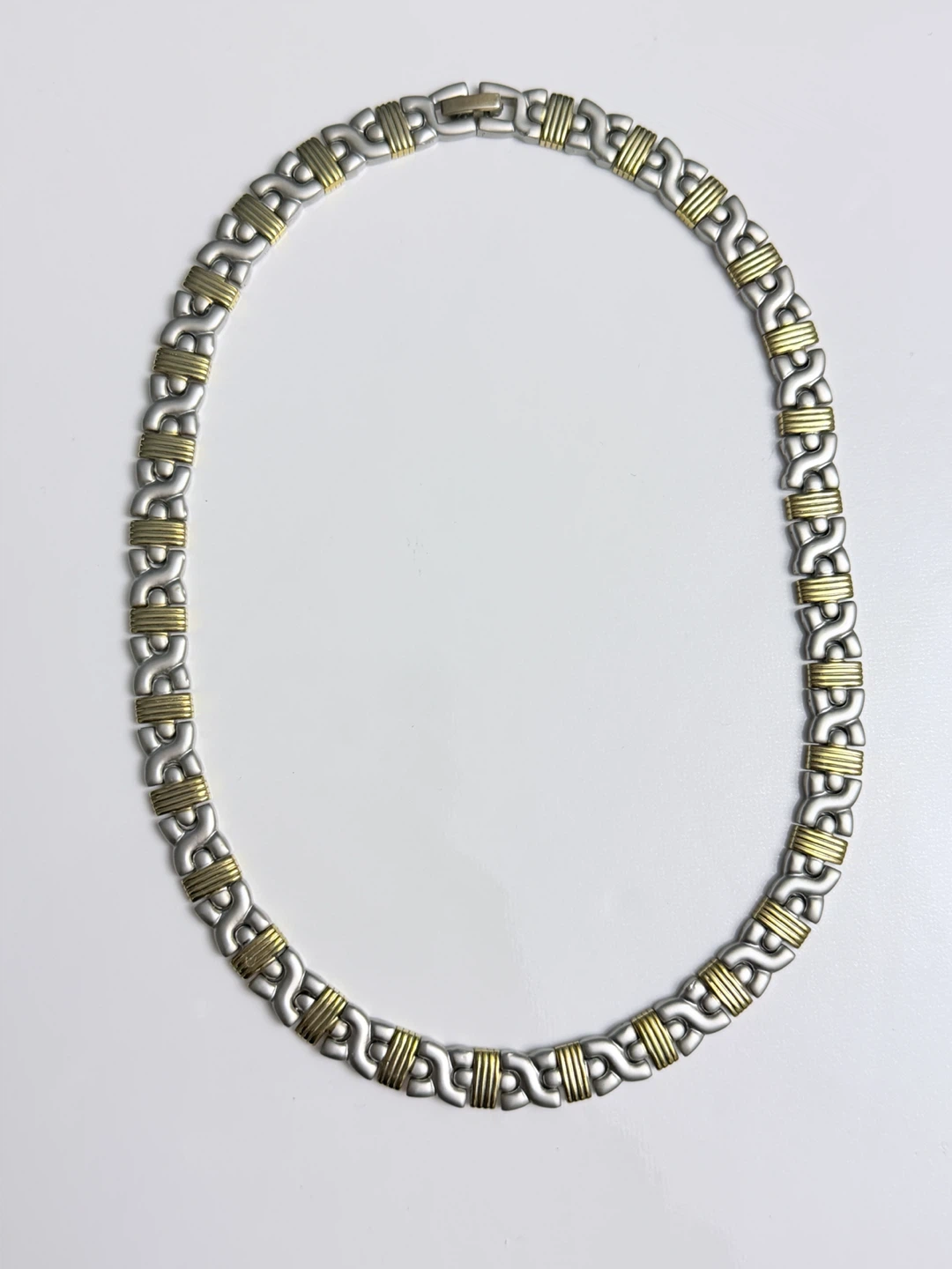 Vintage Stainless Steel Gold/Silver Link Necklace - photo 3