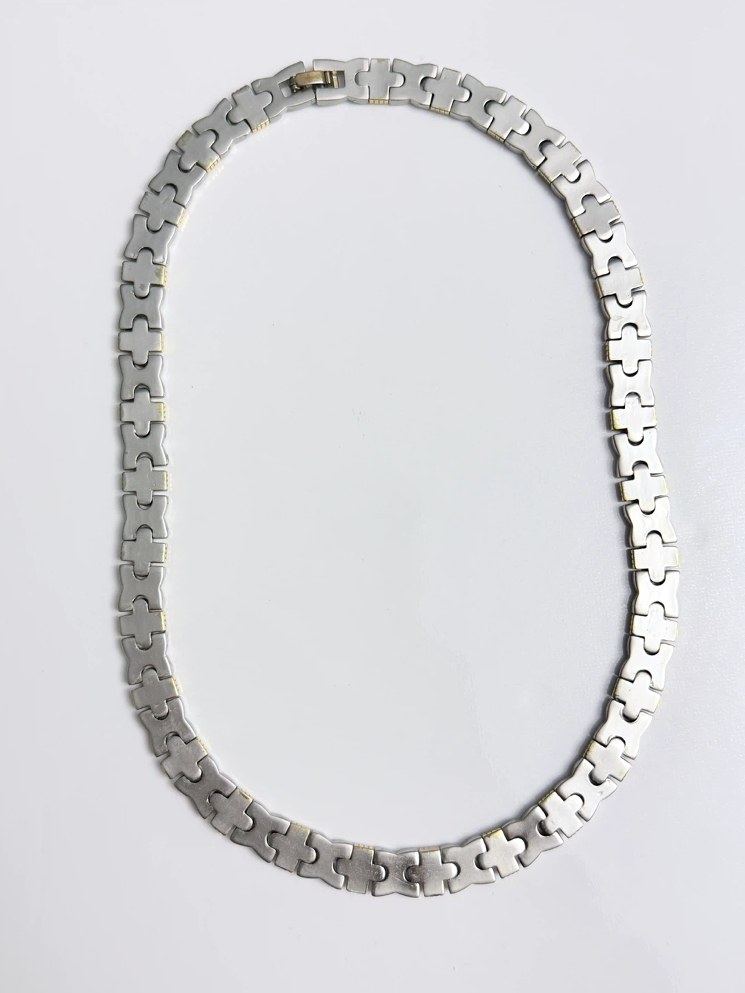 Vintage Stainless Steel Gold/Silver Link Necklace - photo 4