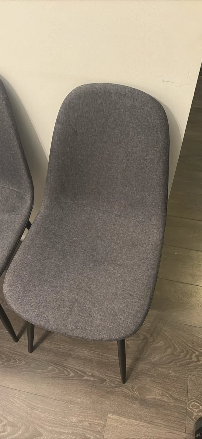 Set of 4 Grey Fabric Dining Chairs - photo 2