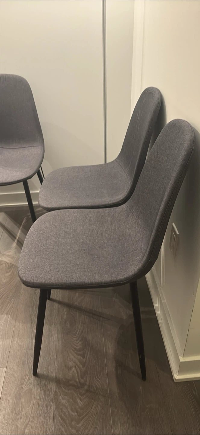 Set of 4 Grey Fabric Dining Chairs - photo 3