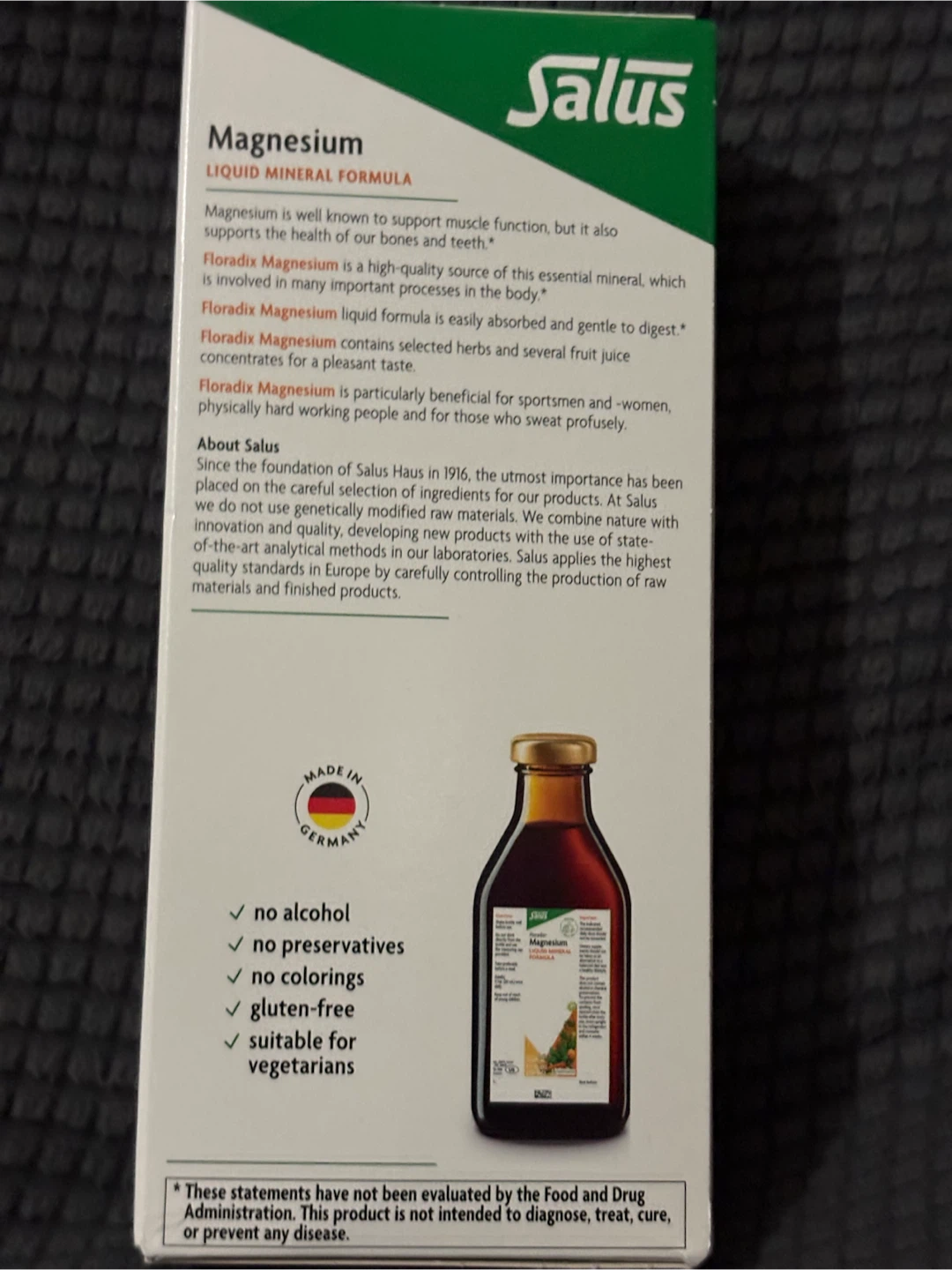 Salus Floradix Magnesium Liquid Mineral Formula 8.5 fl oz - photo 3