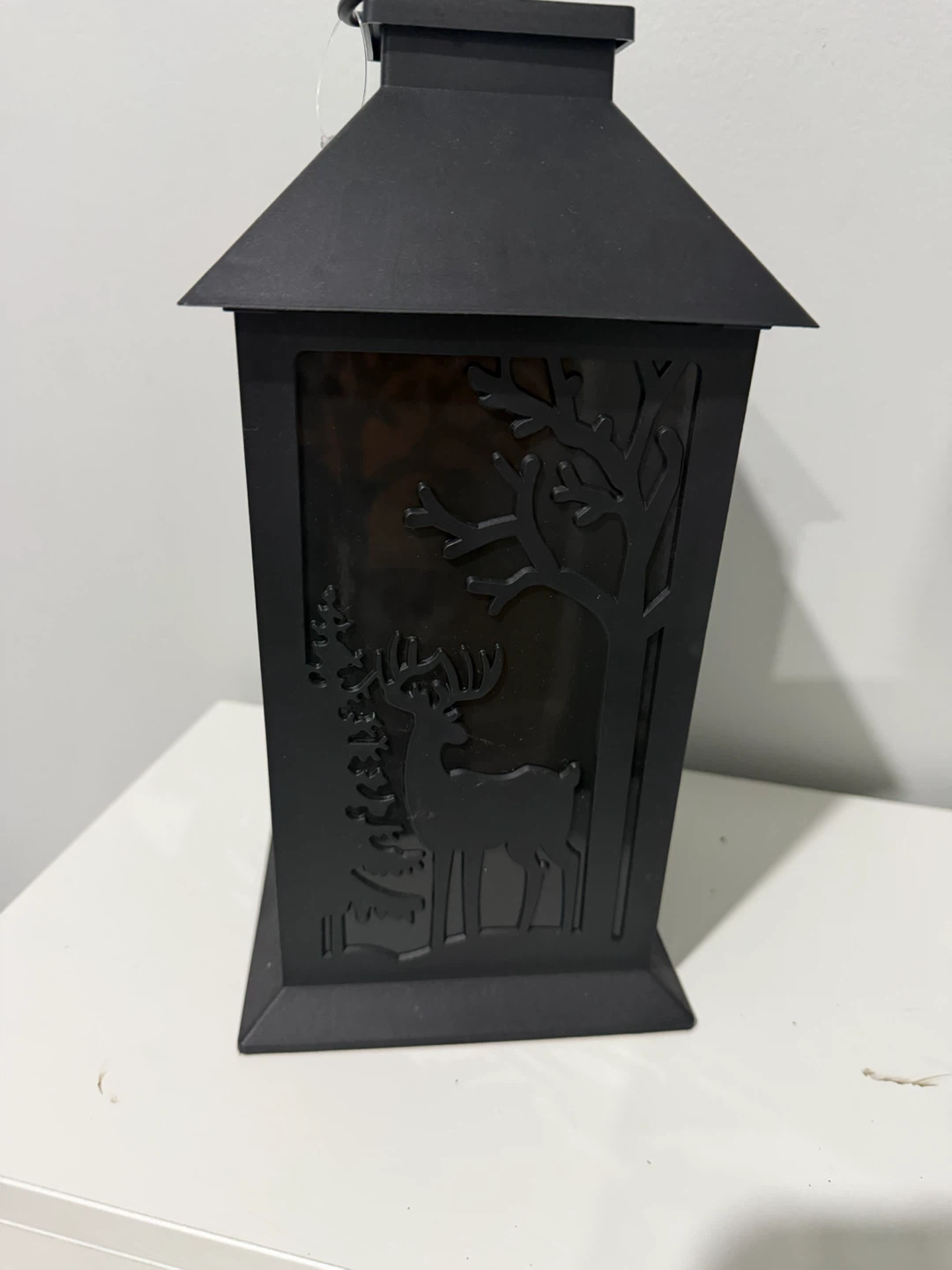 Black Deer & Tree Lantern