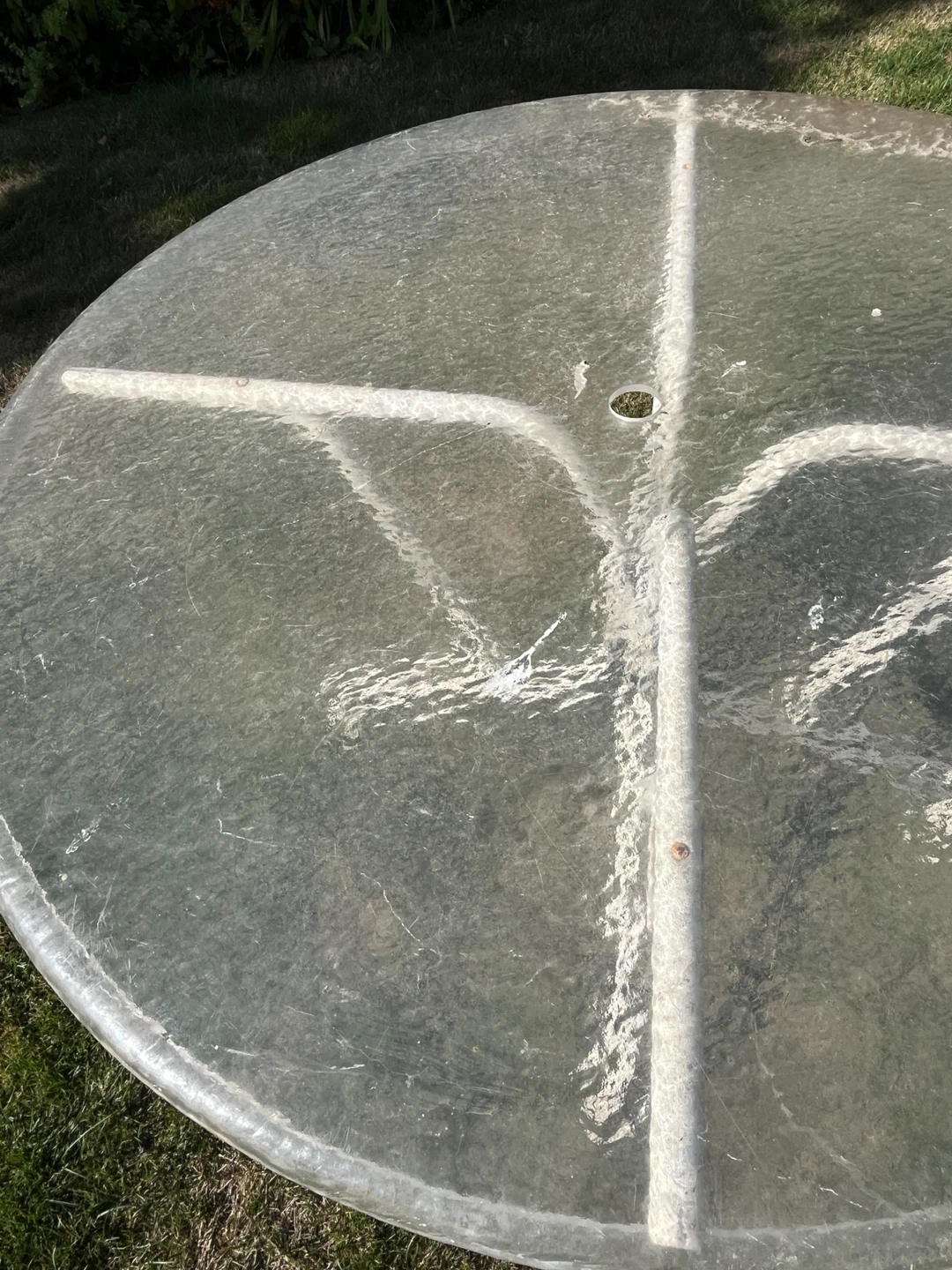 Glass Top Patio Table with Metal Base - photo 2