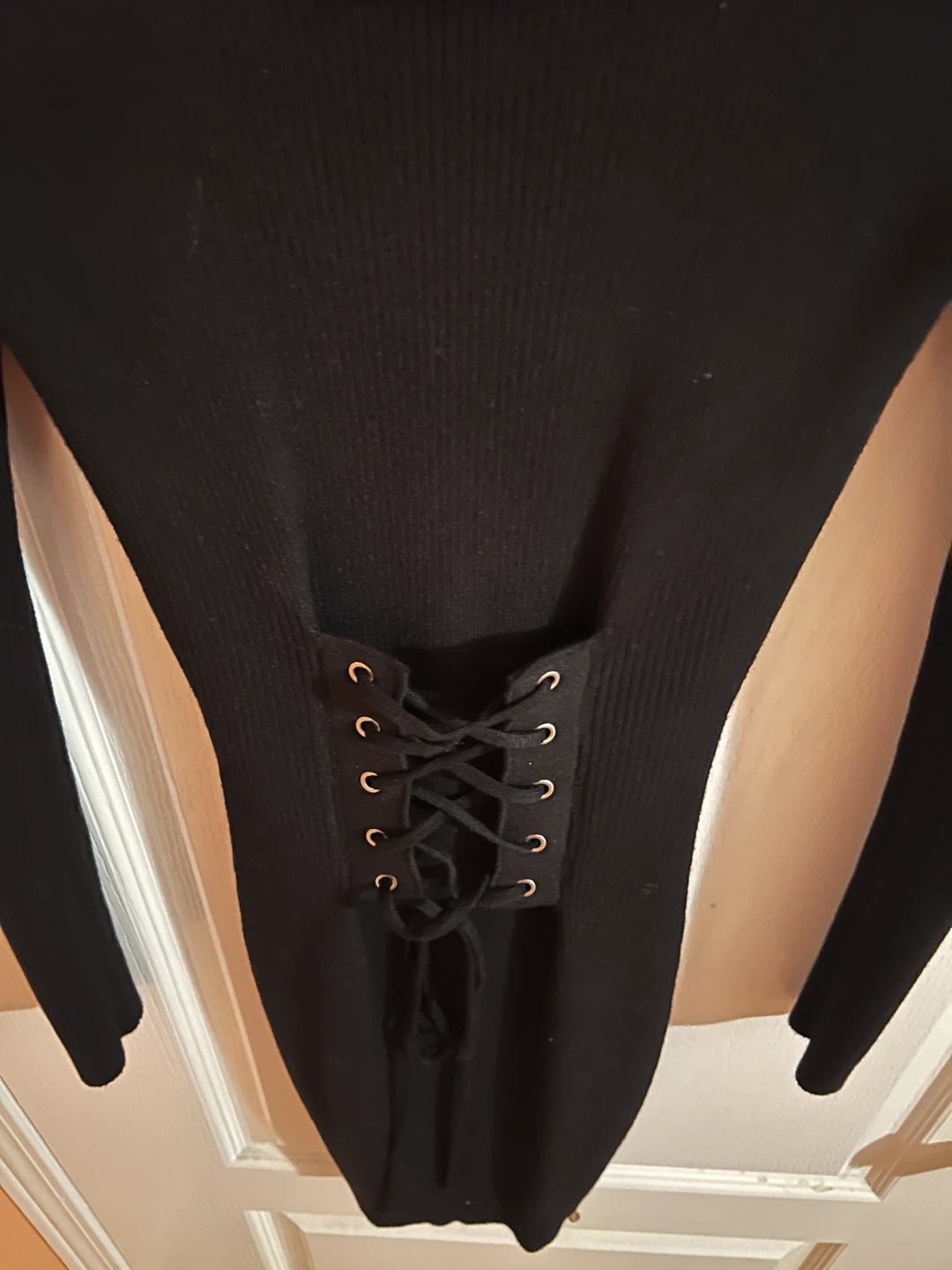 Guess Ribbed Lace-Up Bodycon Dress - photo 3