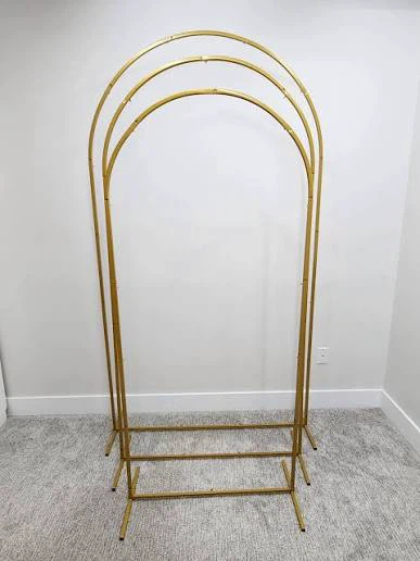 6ft Double Arch gold metal Backdrop Stand for events
