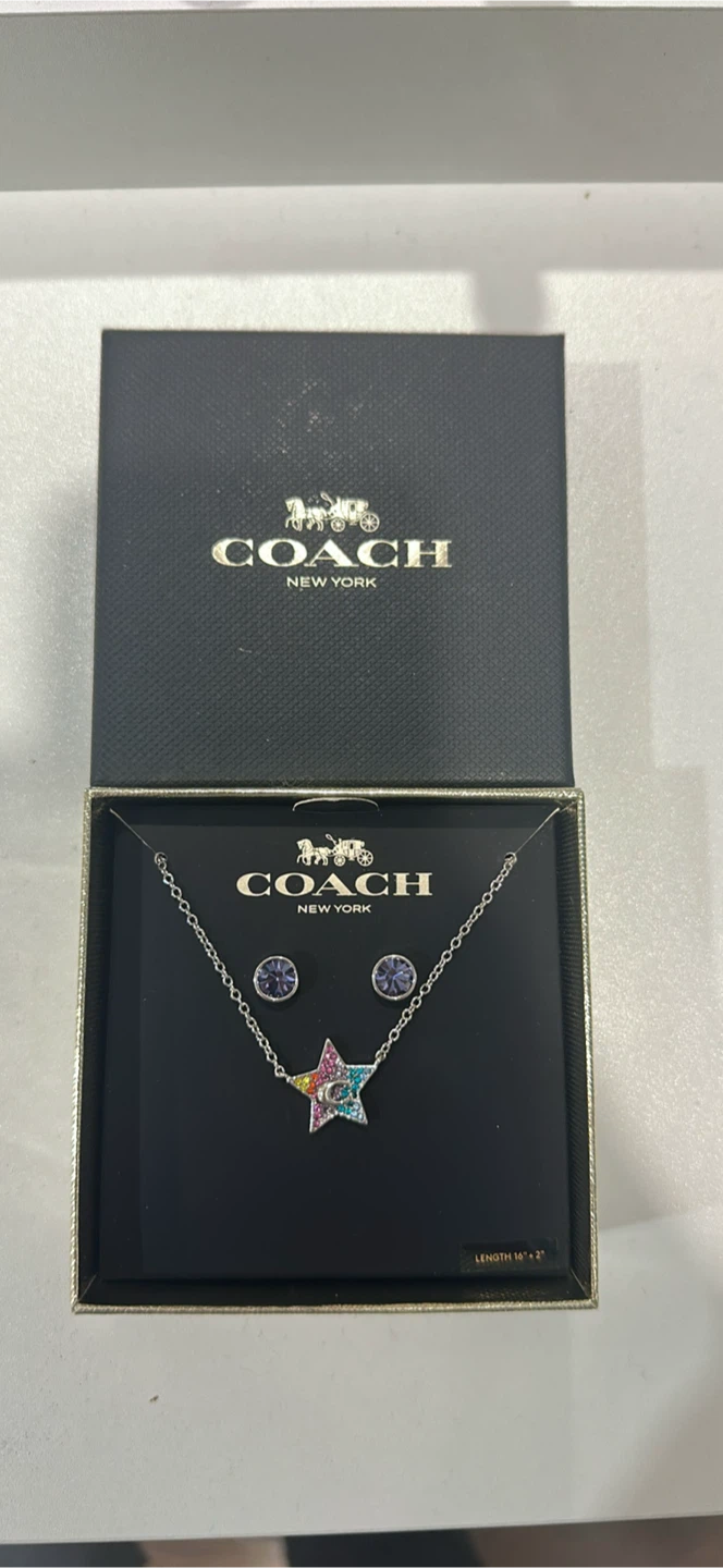 Coach Star Necklace and Earrings Set