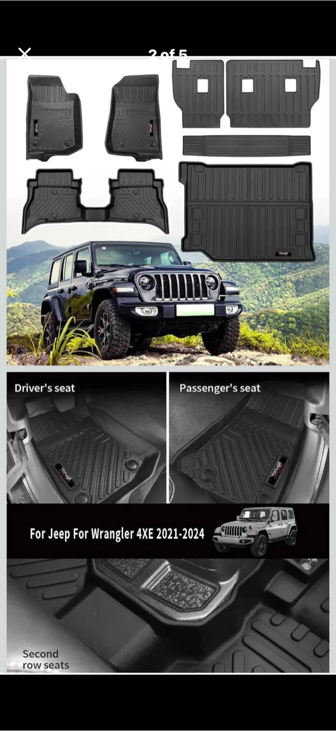 Yonuqali Floor Mats for Jeep Wrangler 4xe 2021-2024 - photo 2