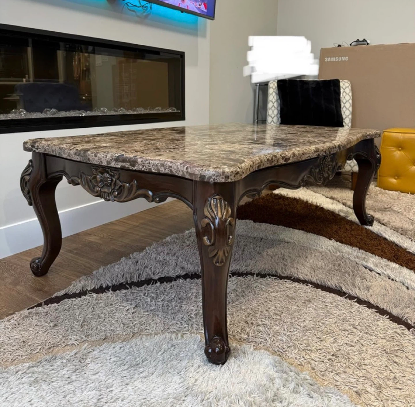 Ornate Marble Top Coffee Table - photo 2
