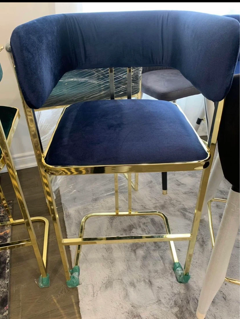 Velvet Counter Stools Set