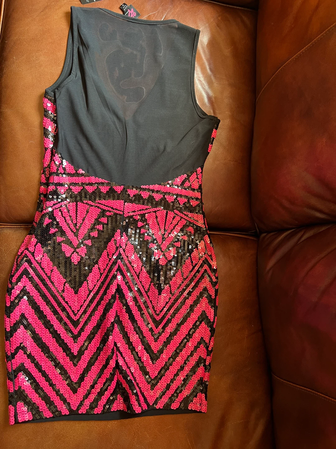 Bebe Black & Pink Sequin Dress - photo 2