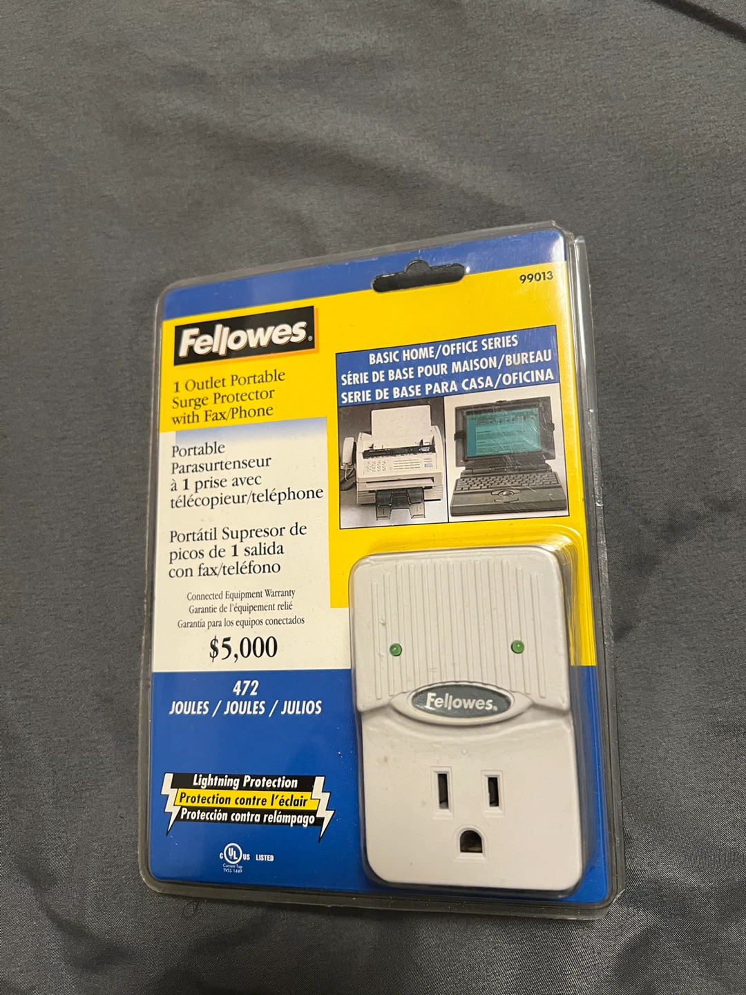 Fellowes 1 Outlet Portable Surge Protector