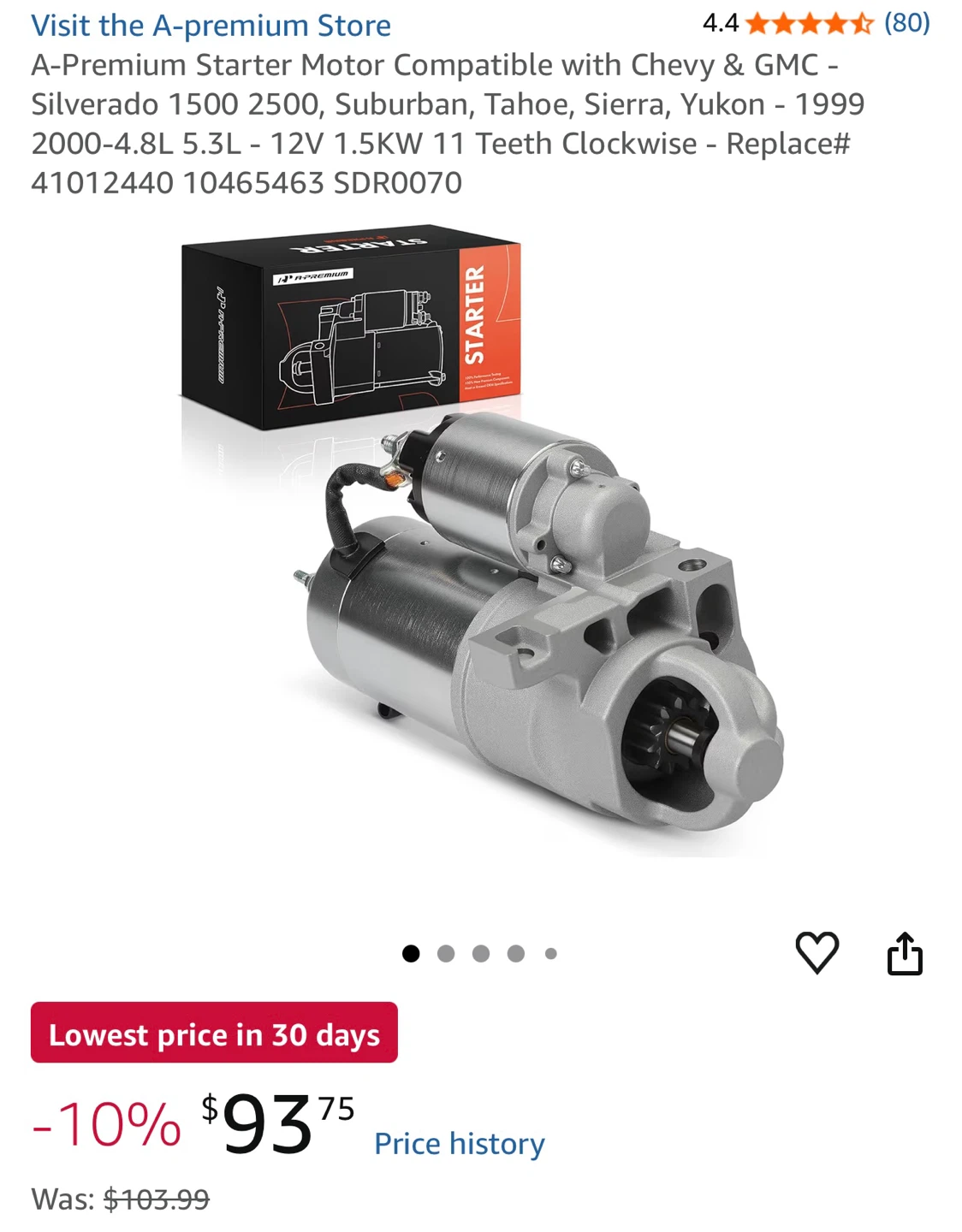 A-Premium Starter for Chevy & GMC 1.5KW 11 Teeth