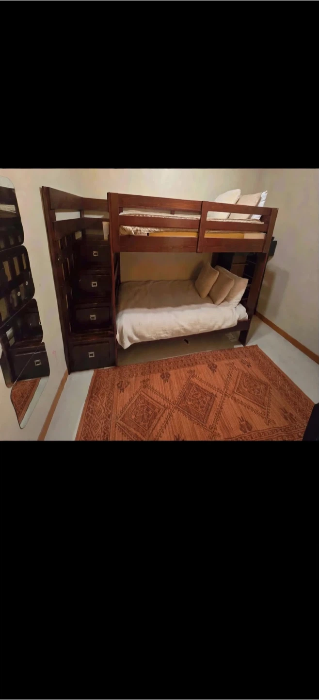 Wooden Bunk Bed with Stairs and Drawers