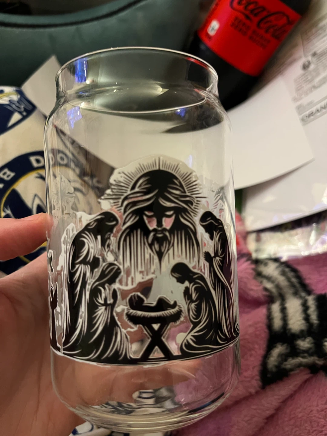 Glass Tumbler with Nativity Scene Design - photo 4