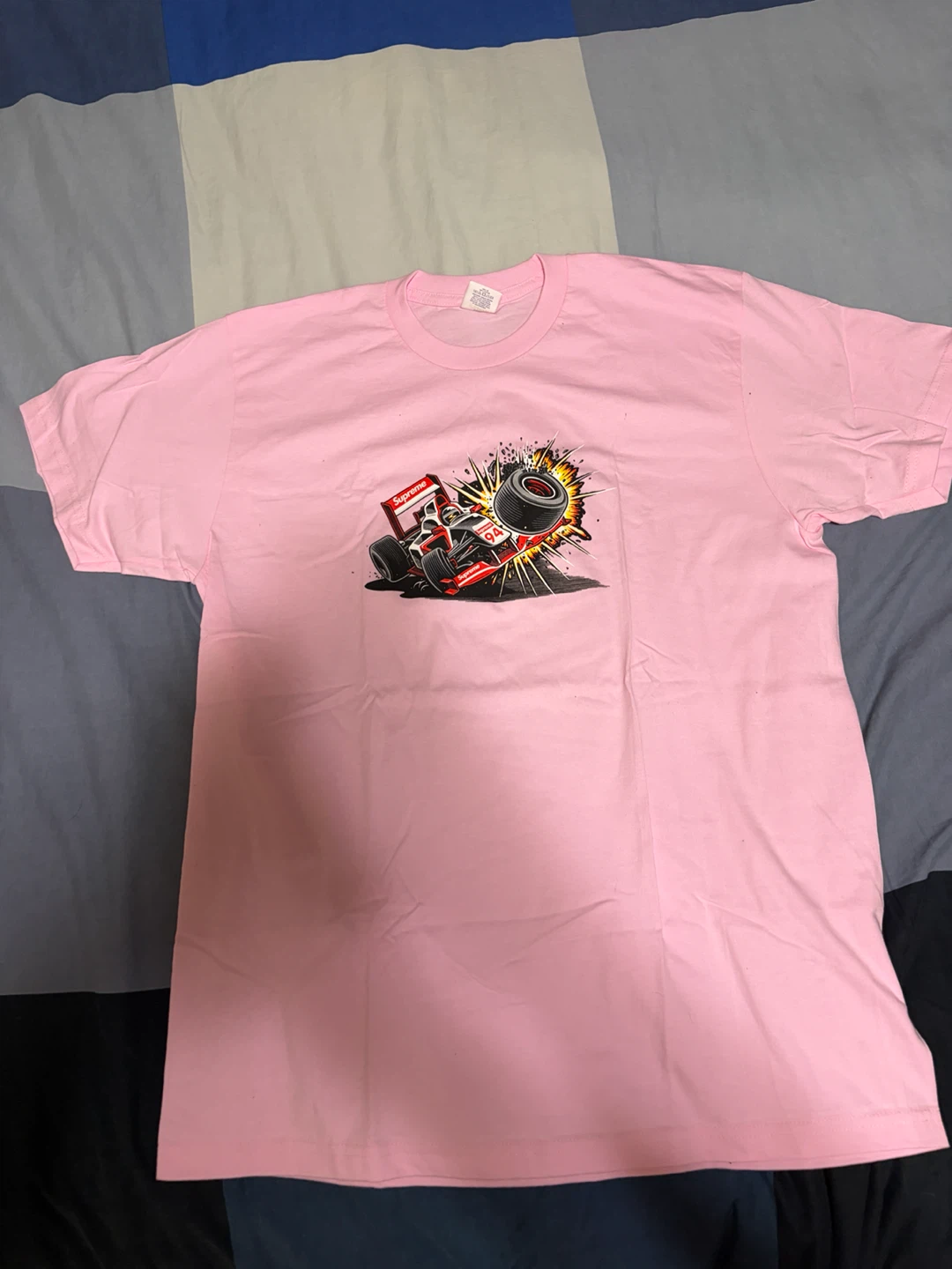 Supreme Pink F1 Graphic T-Shirt Size L