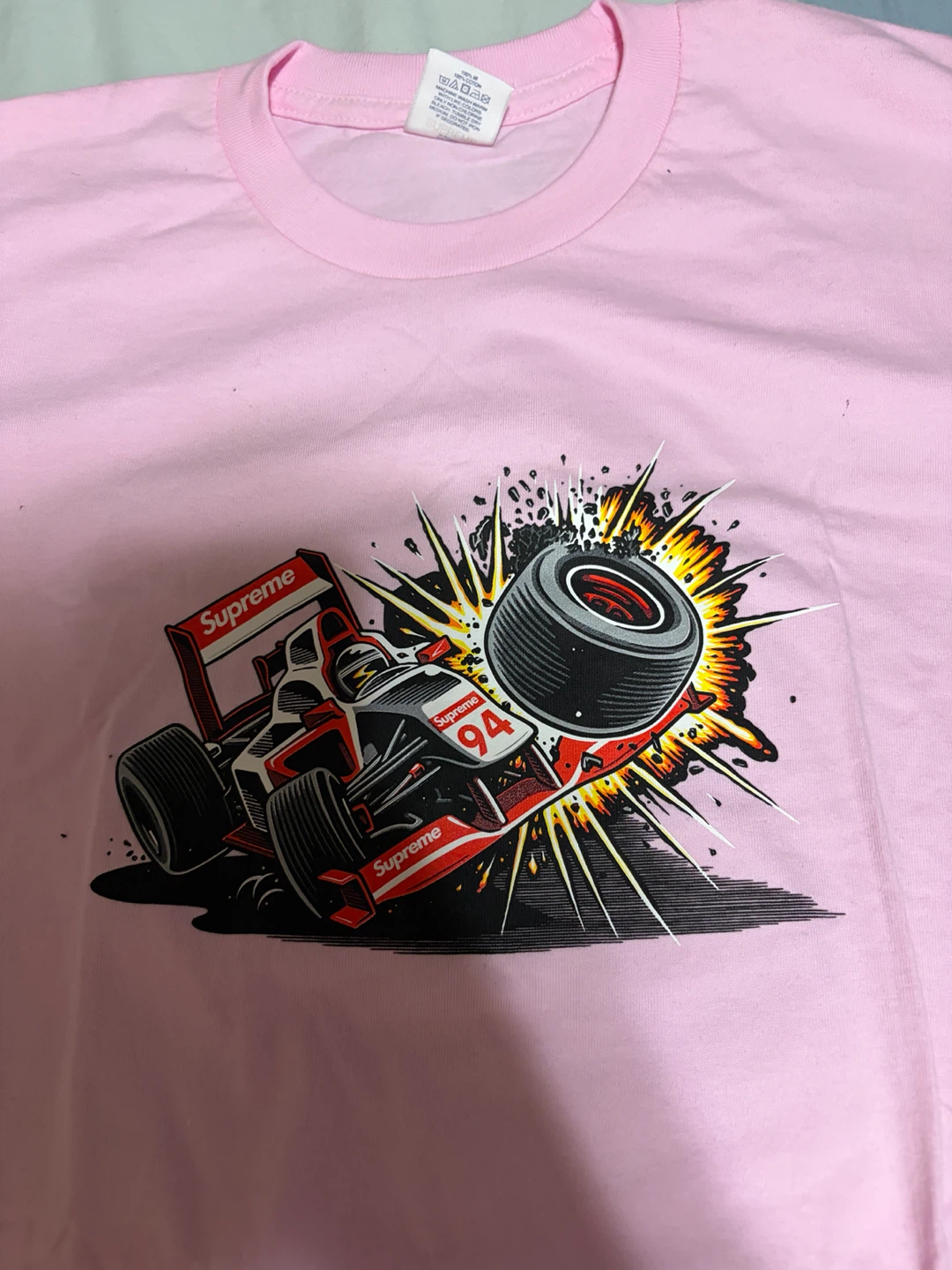 Supreme Pink F1 Graphic T-Shirt Size L - photo 2