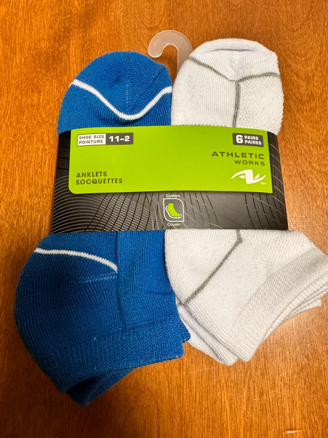 Kids Athletic Works 6 Pairs Anklets Socks Size 11-2