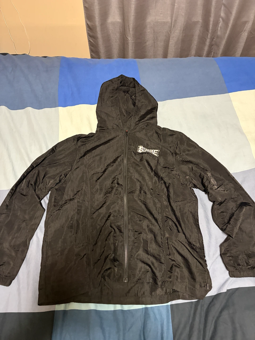 Supreme Black Hooded Jacket Size L