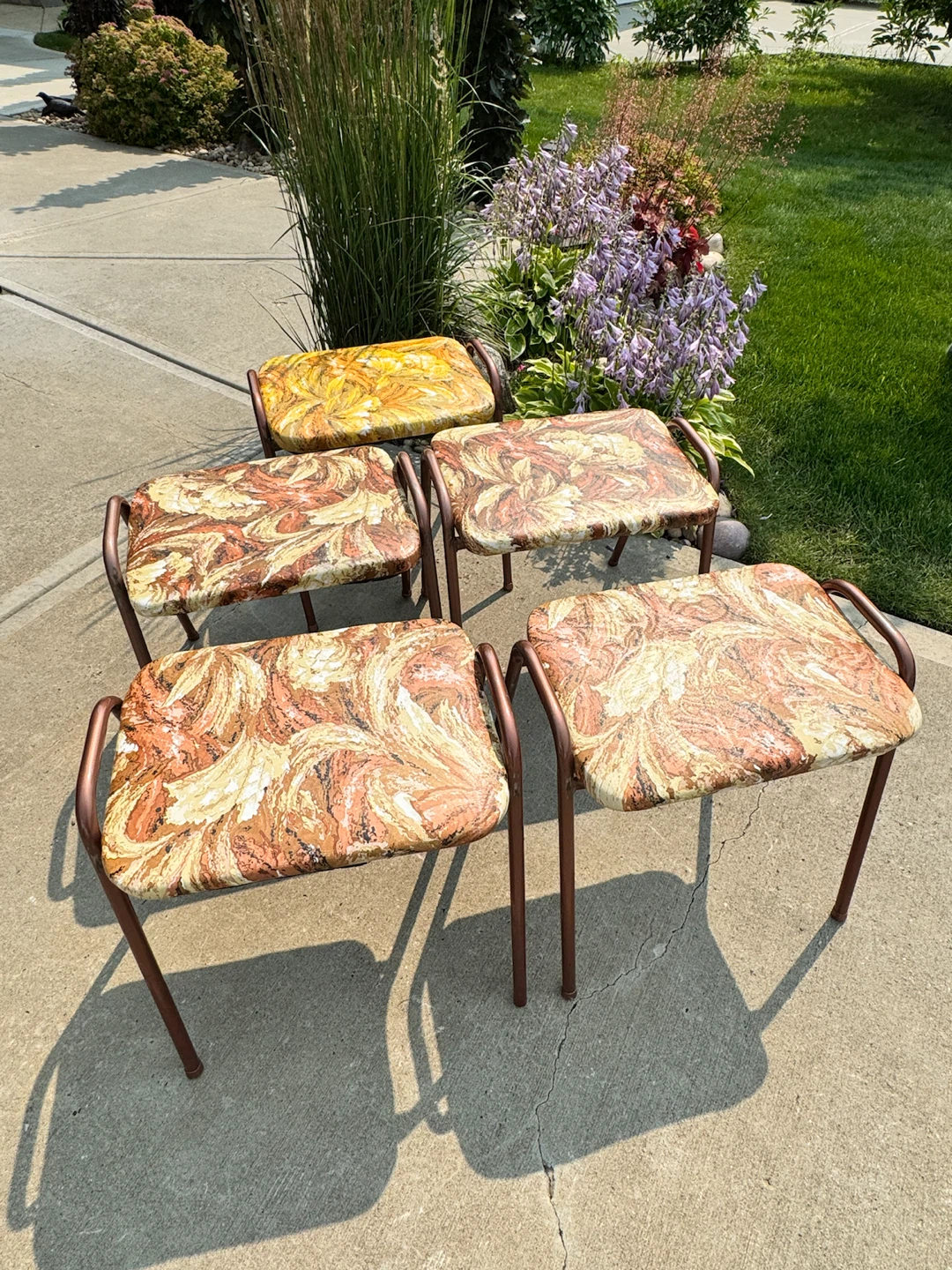 Set of 5 Vintage Stools by Mattawa Furniture Mfg.