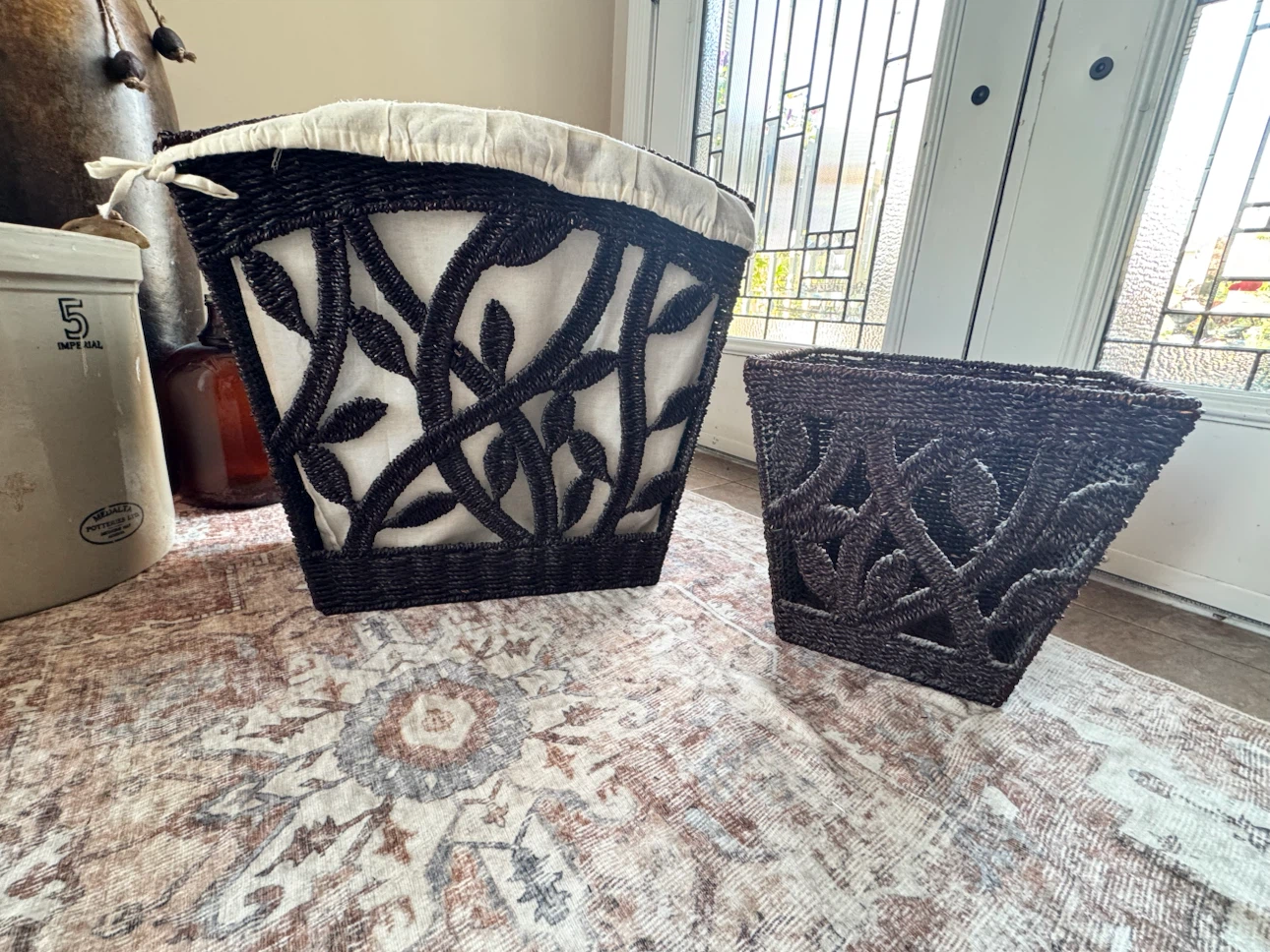 Decorative Woven Basket with Liner