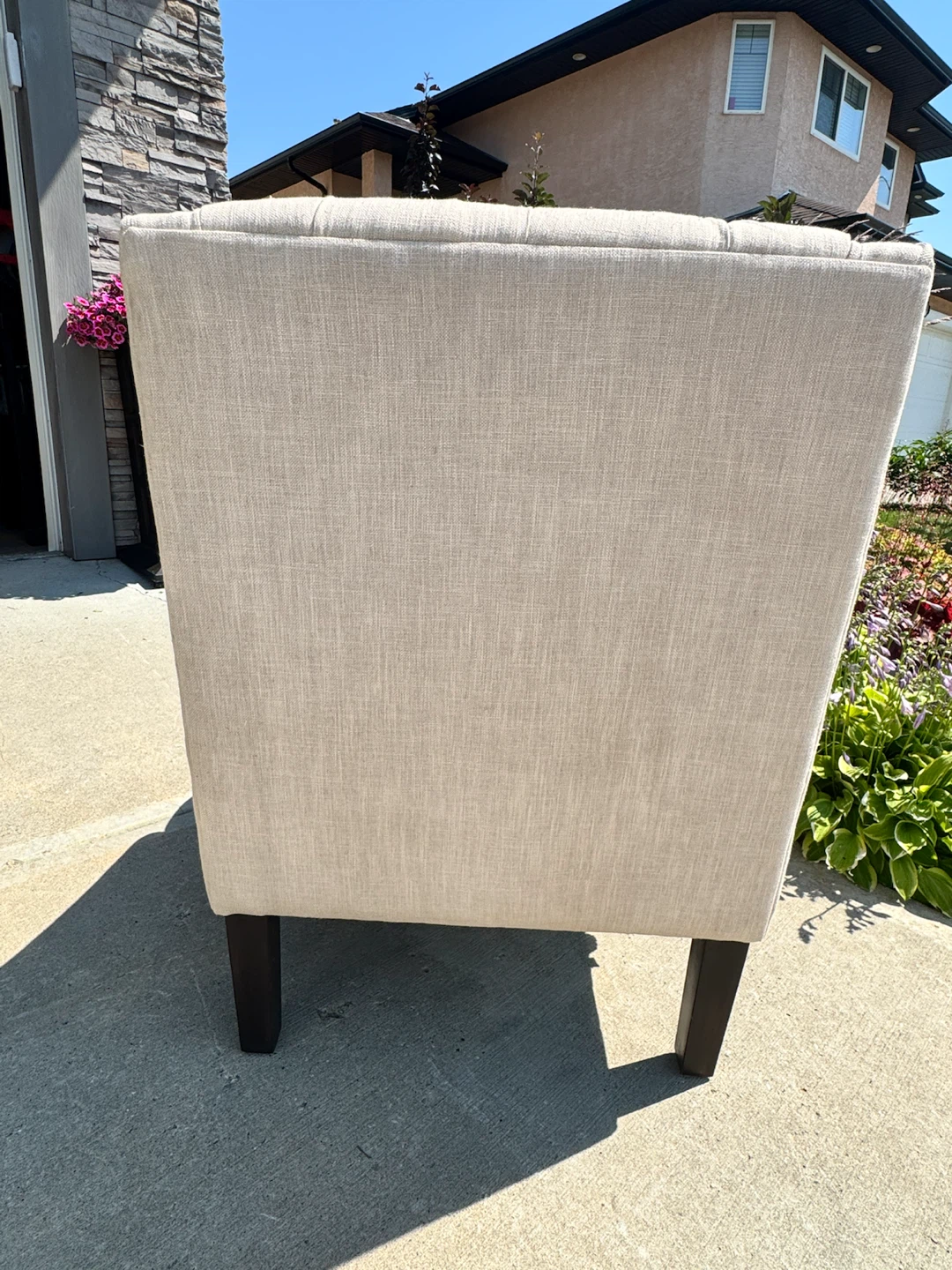 Tufted Accent Chair - Light Beige Linen - photo 5