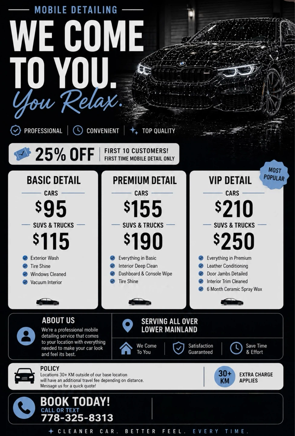 Mobile Detailing Service - We Come To You!