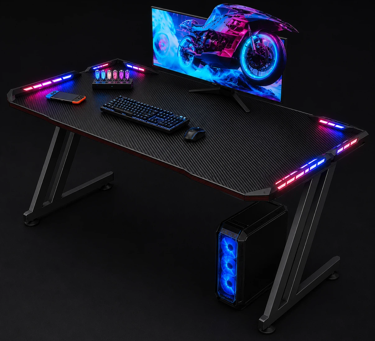 Gaming Desk with RGB Lighting 47 in or more