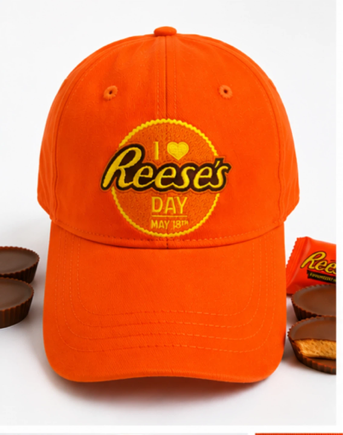 🍫 Reese’s Day Orange Adjustable Baseball Cap