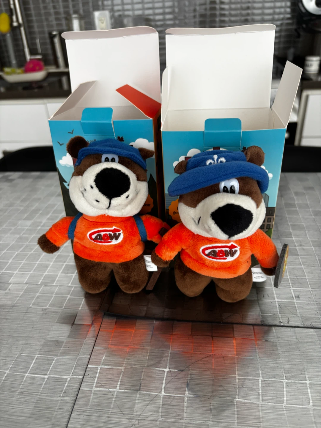 2 A&W Rooty Plush Bag Charms Key Chains NEW