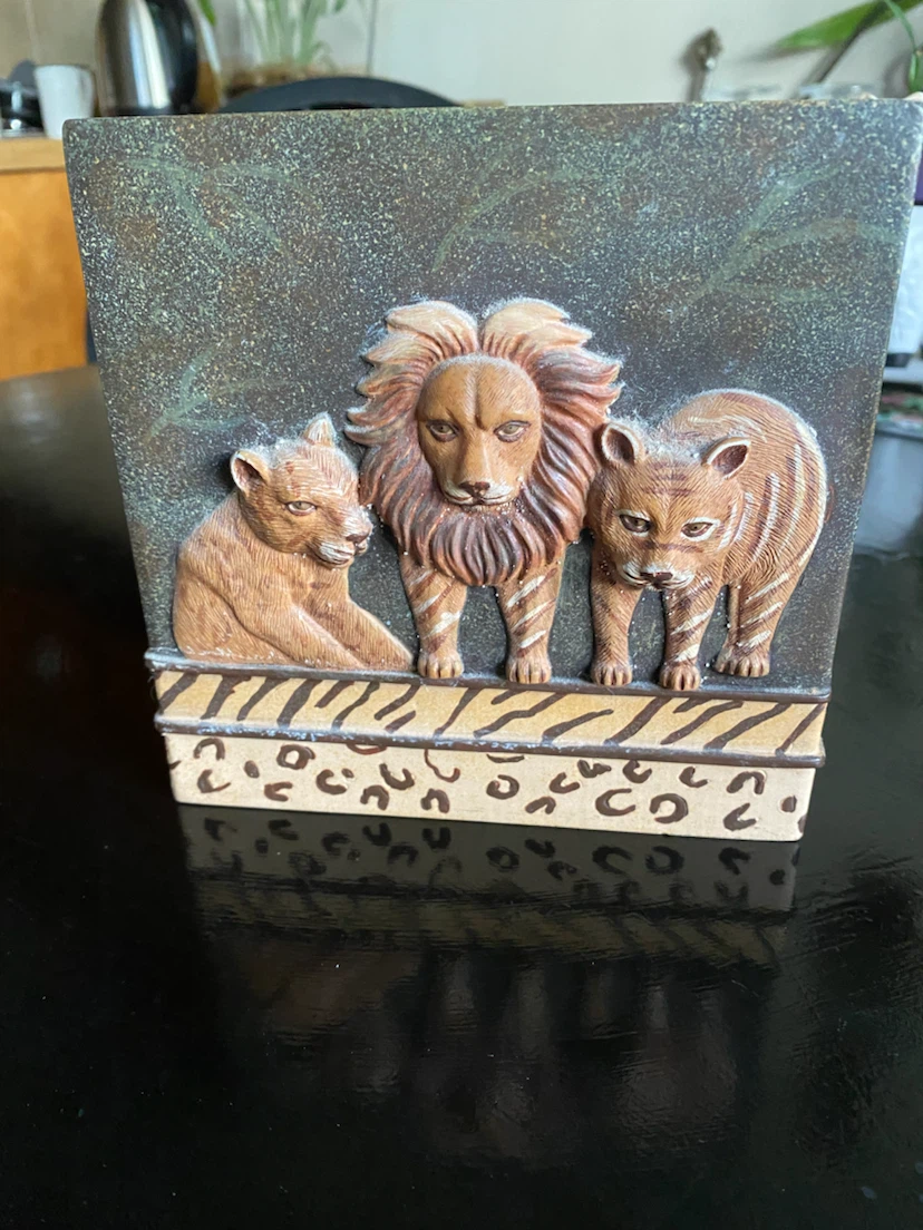 Vintage Animal Print Tissue Box Cover - photo 4