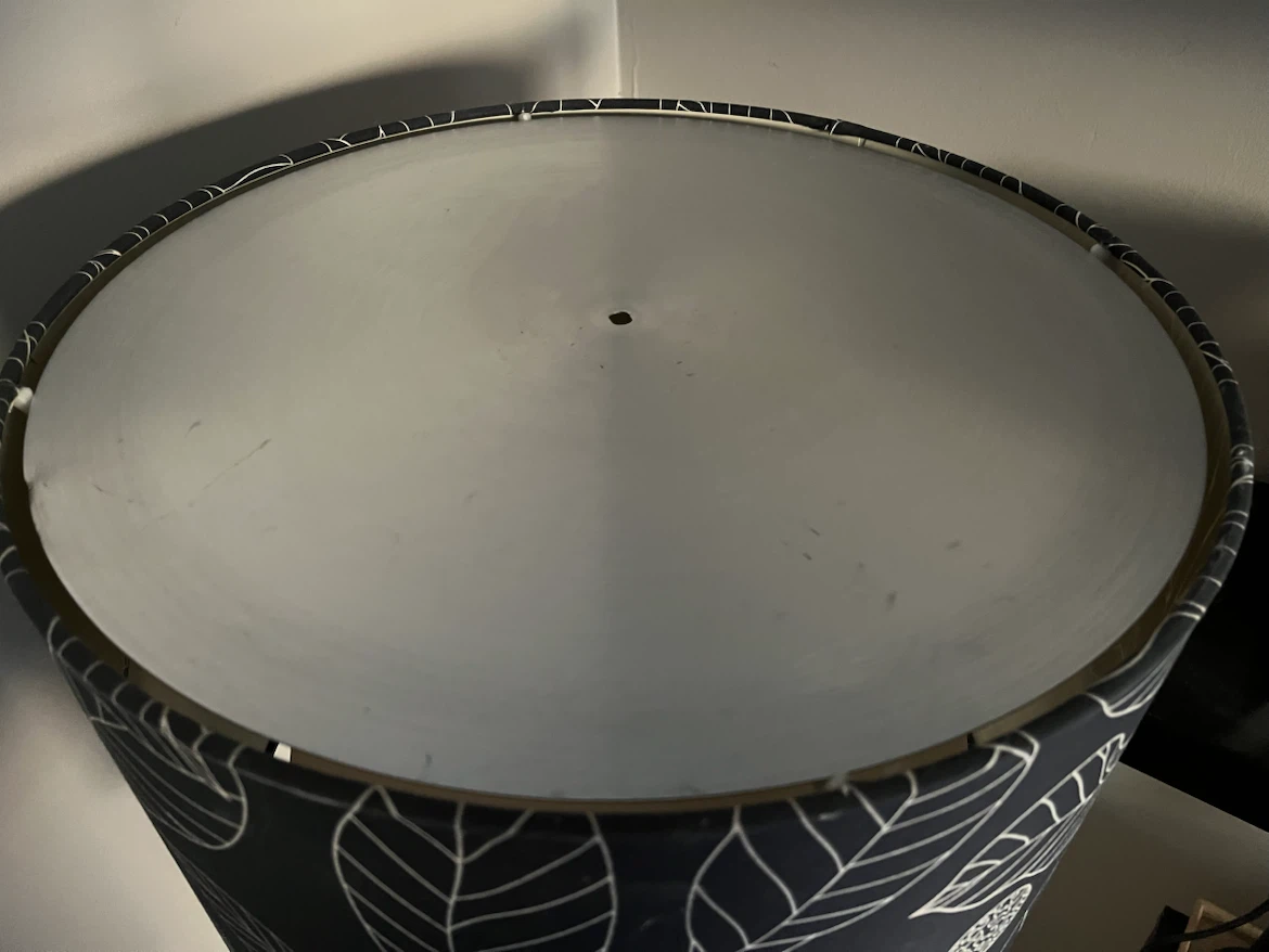 Floor Lamp with Black and White Leaf Pattern Shade - photo 4