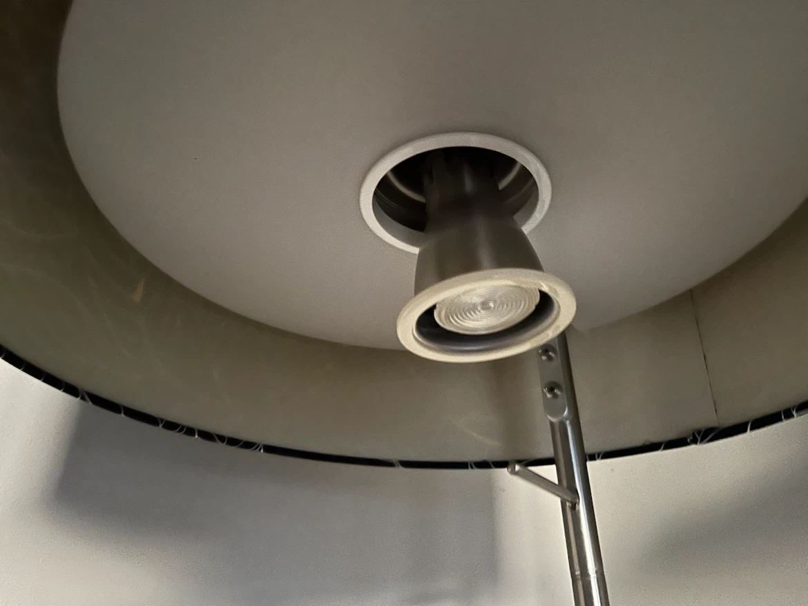 Floor Lamp with Black and White Leaf Pattern Shade - photo 5