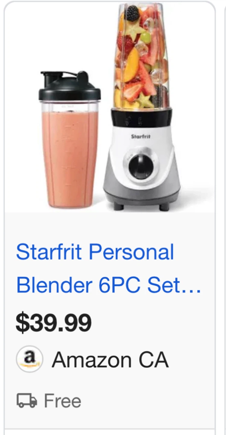 Starfrit Personal Blender 6-Piece Set Smoothie Blender