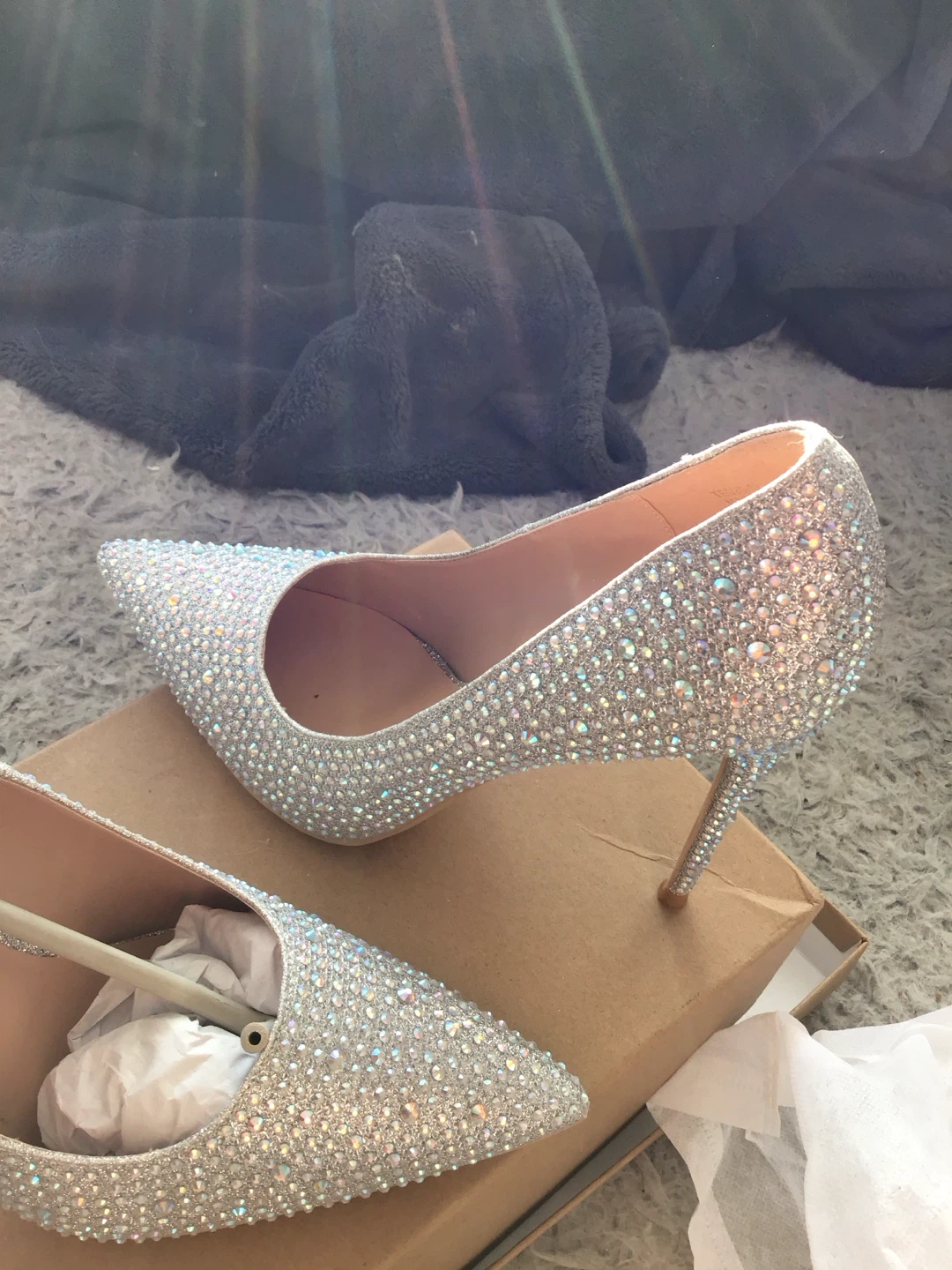 Sparkly Pointed Toe Stiletto Heels - photo 3