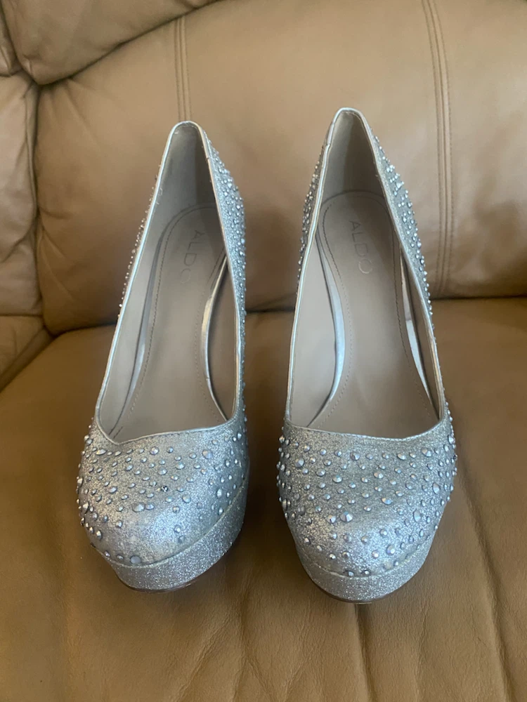 ALDO Silver Glitter Heels - photo 2
